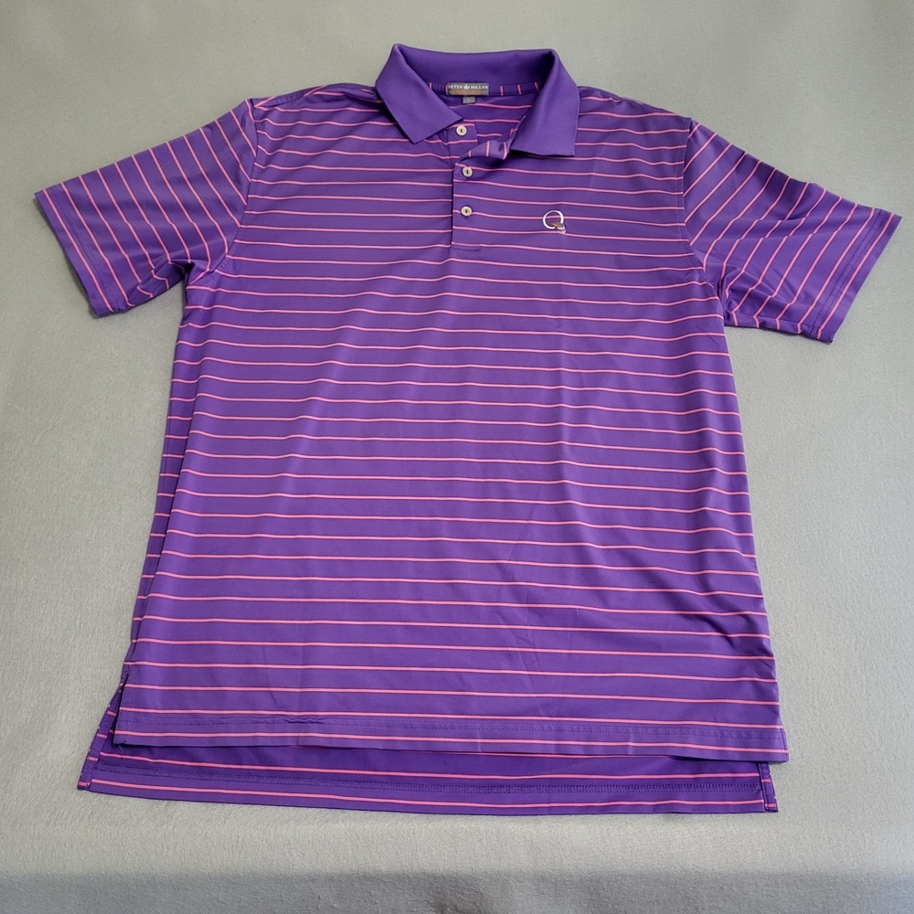 Peter Millar Summer Comfort Performance Golf Polo Shirt Quail Hollow Men's L